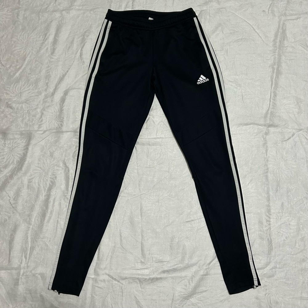 Adidas Climacool 3-Stripe Black Track Pants Zip Ankle, XS Womens